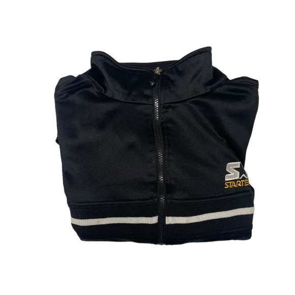 VINTAGE Starter Full Zip Sweater Size Large Mens Y2K Black Stripe Logo Star EUC‎ - Picture 16 of 16